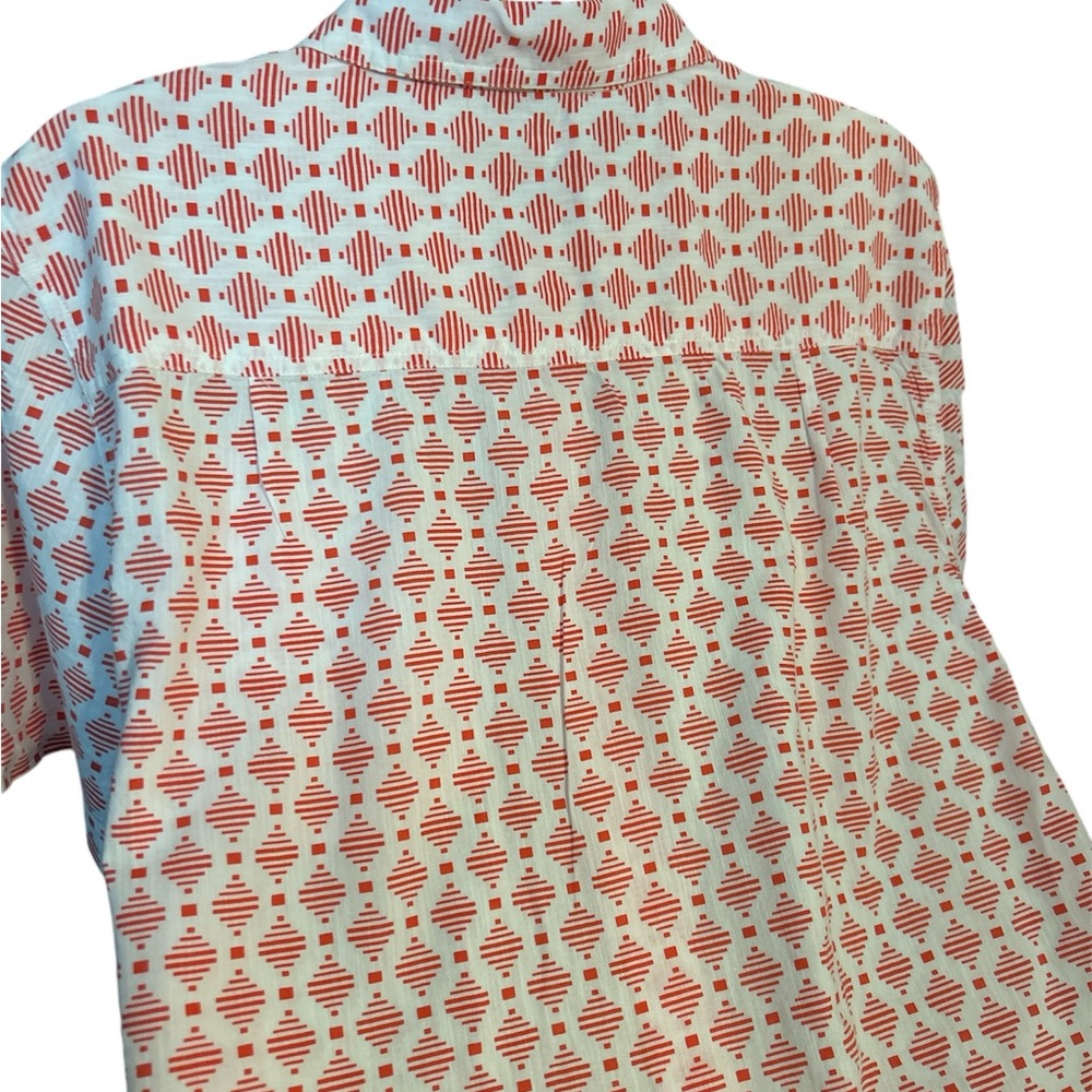 New Mens 100% Cotton Orange and White Pattern Short Sleeve ( Dip) - Picture 5 of 8